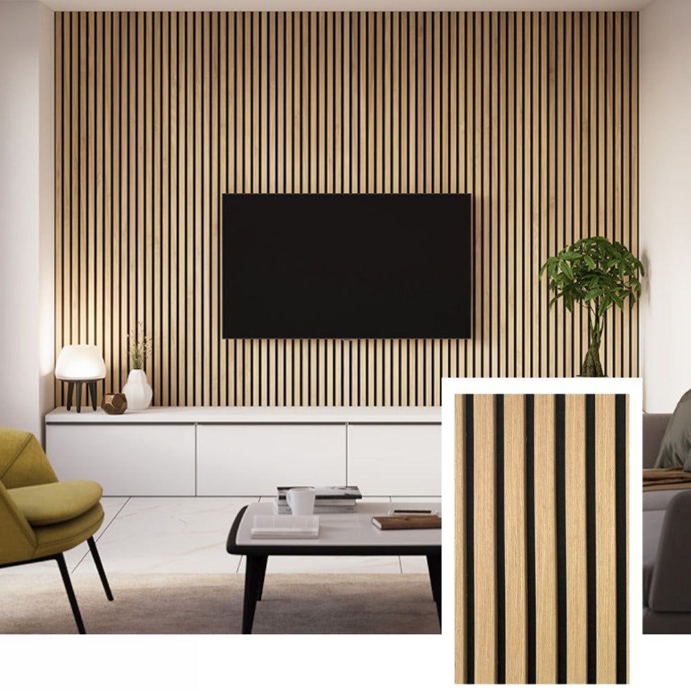 Vibe Panels™ Premium Acoustic Slat Panel — Natural Oak (2.7 × 1.10 m)